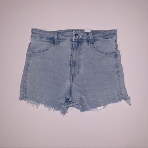 H&M Distressed Sexy High Waist Denim Shorts
